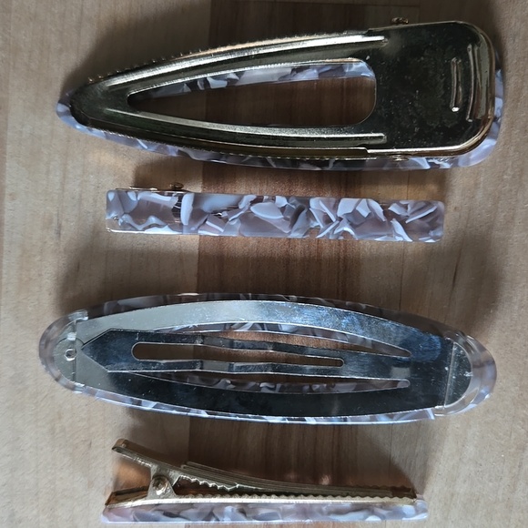 Chic Marble Pattern Hair Clips Set - Picture 2 of 4